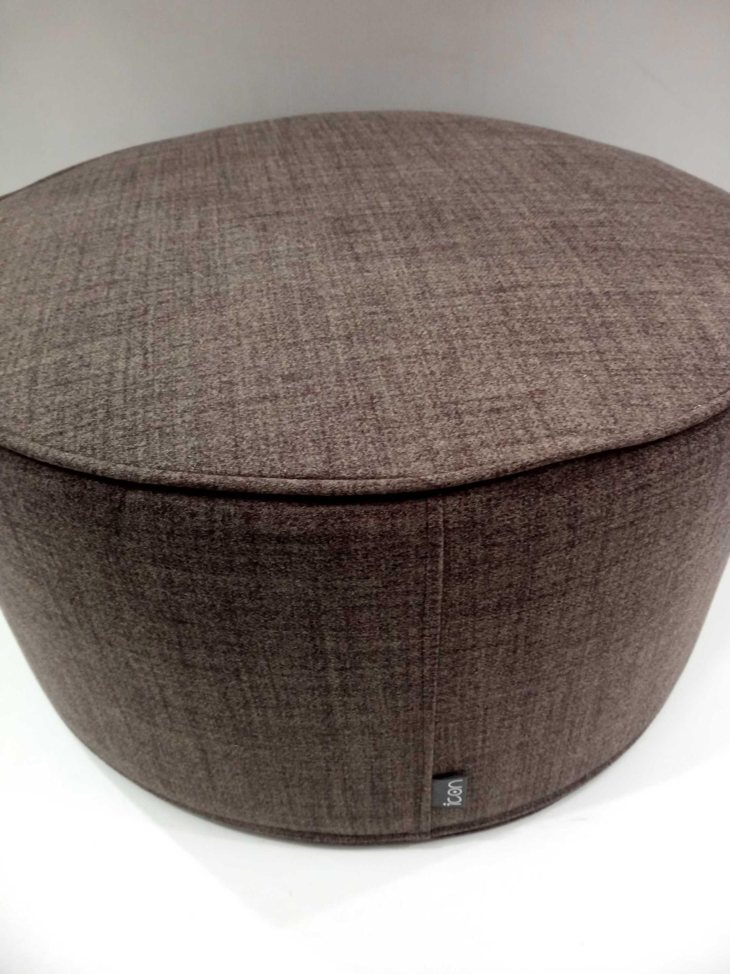 RRP £95 Boxed Large Brown Round Pouffe