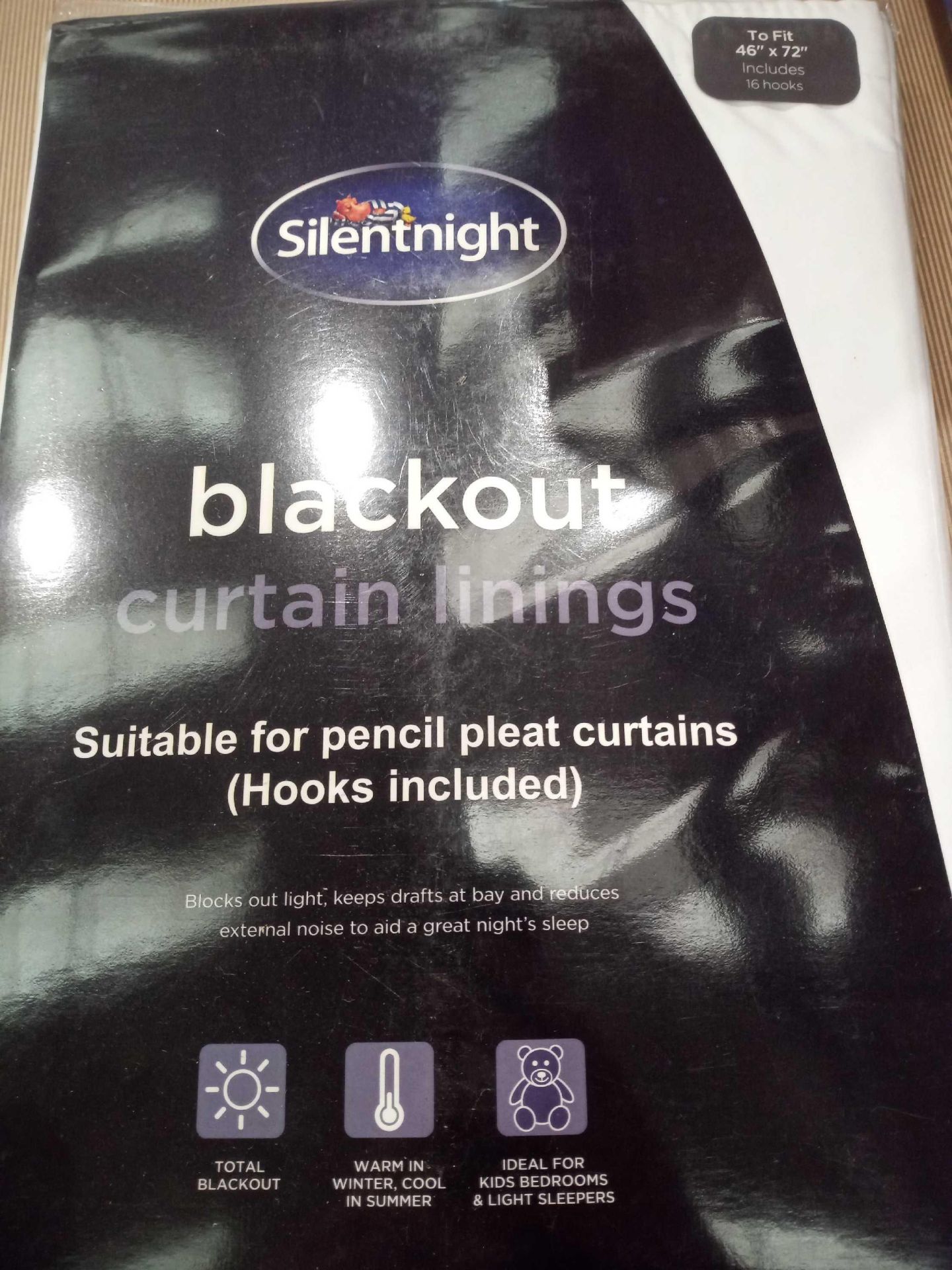 Bagged Silent Night Blackout Curtain Linings 46 X 72 Inch Curtain Linings