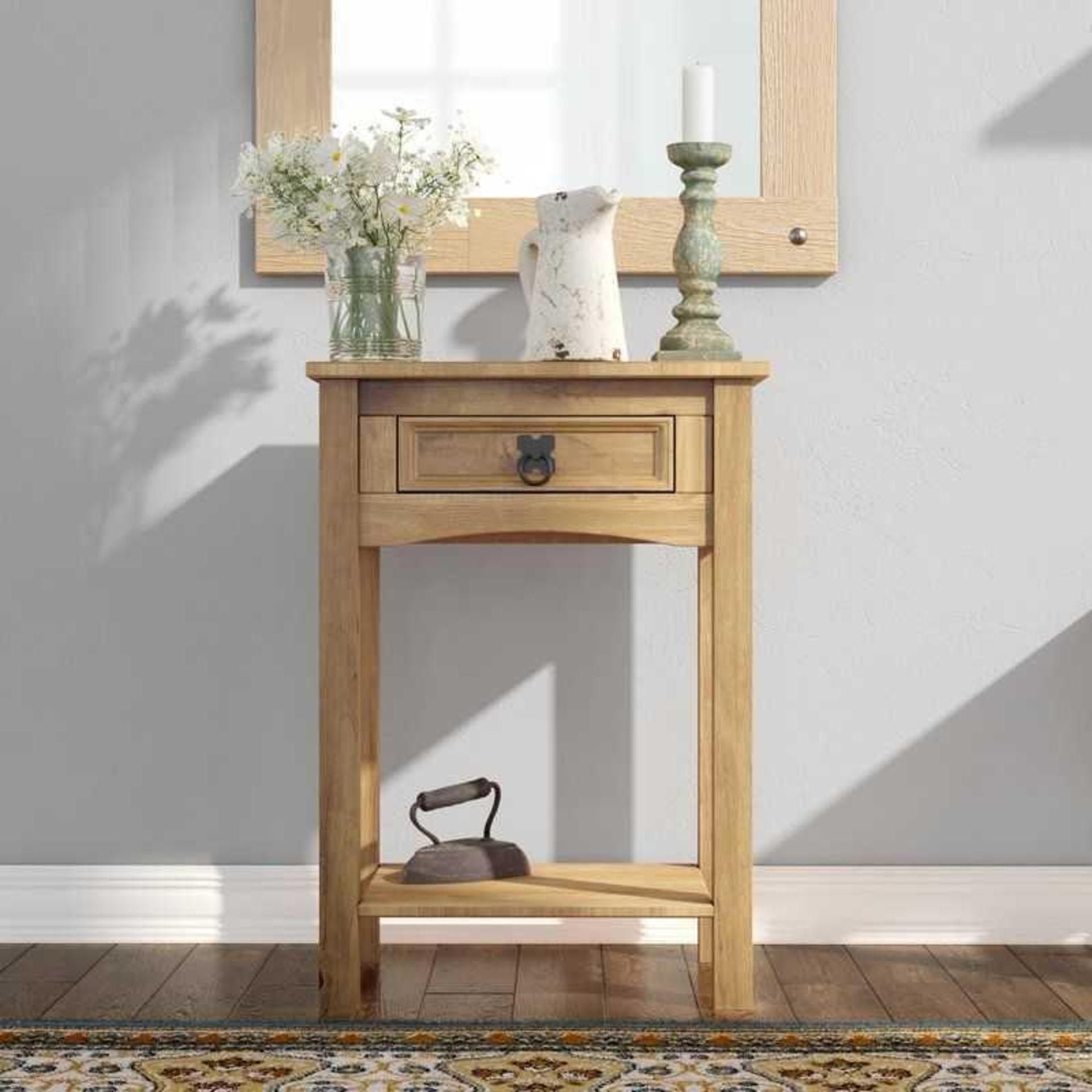 Boxed Whipton Solid Pine Wood 1 Drawer Console Table RRP £100(Appraisals Available On Request) (