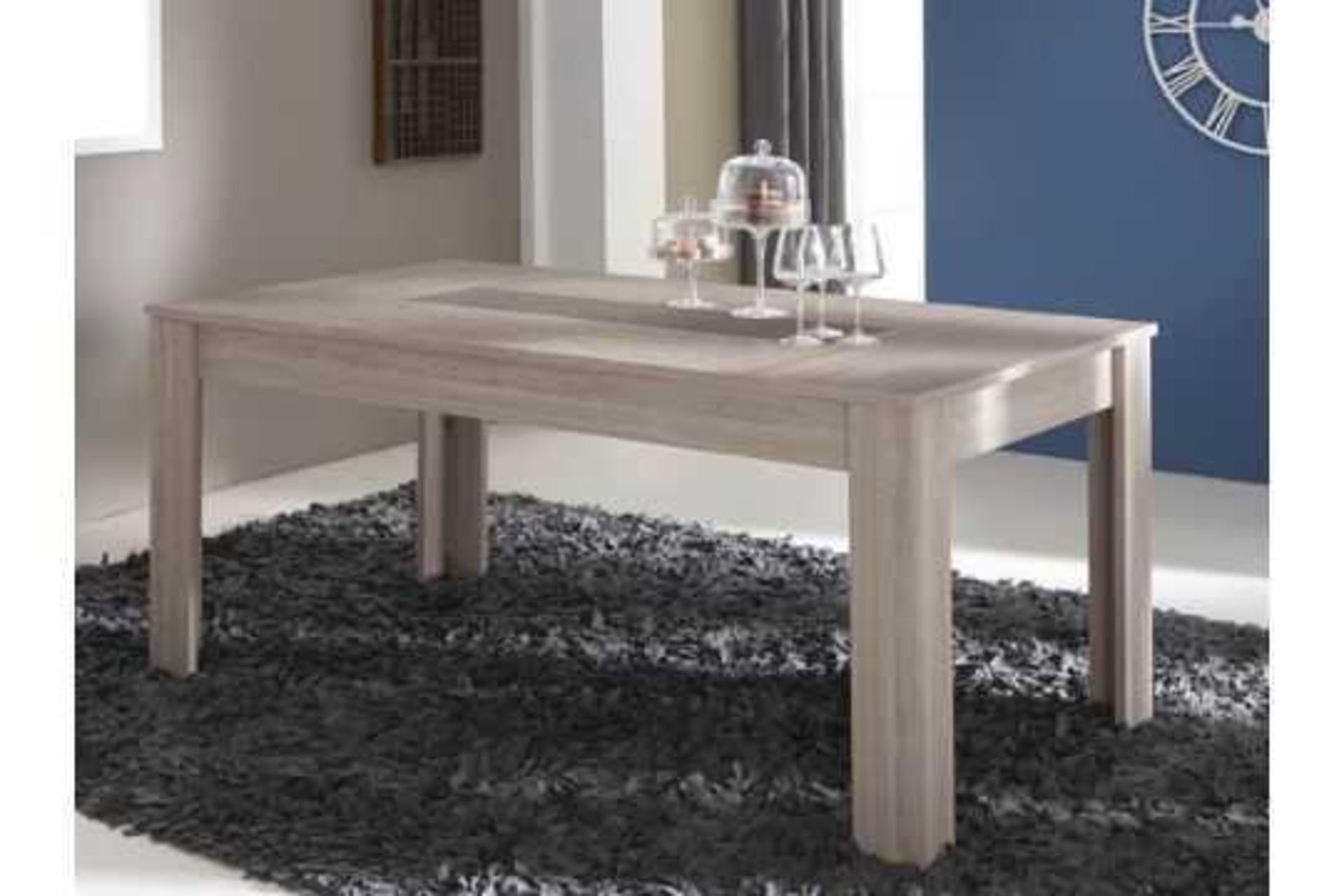Boxed 170 X 90Cm Shannon Oak & Concrete Duchess Wood Dining Table RRP £350 (Pictures Are For