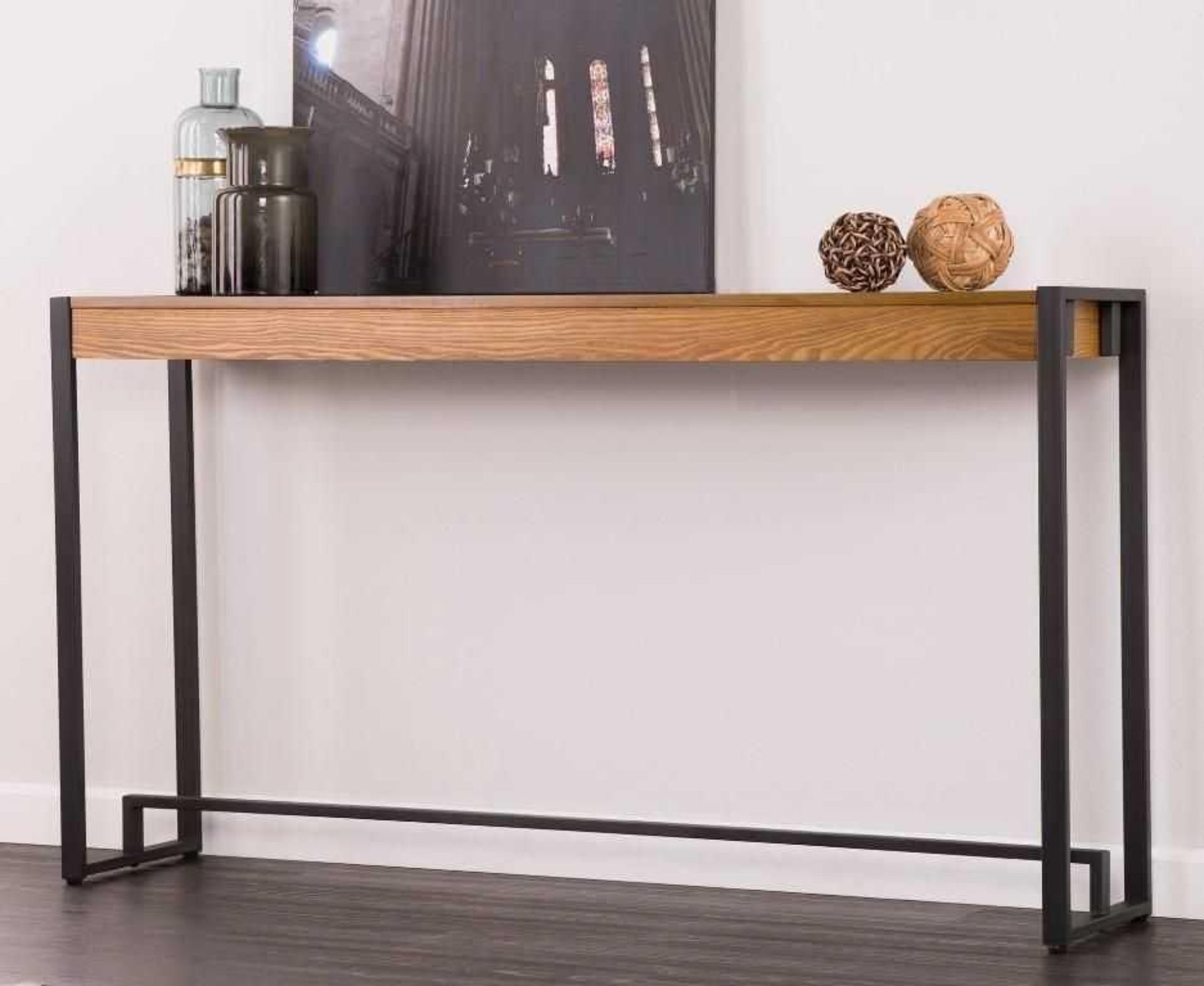 Boxed Holly And Martin Macen Weathered Oak And Black Console Table RRP £150(Appraisals Available