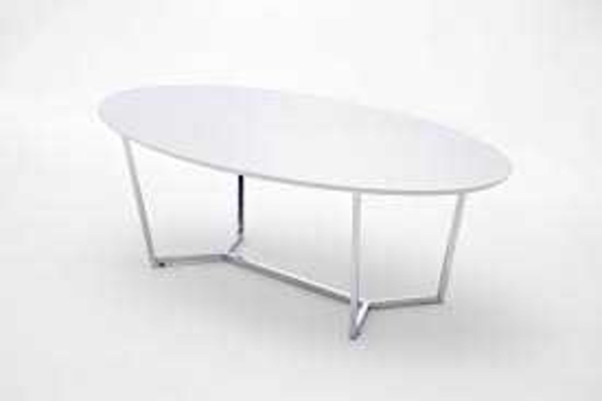 Boxed White Chromed 120X70X40Cm Livia Coffee Table RRP £175(Appraisals Available On Request) (