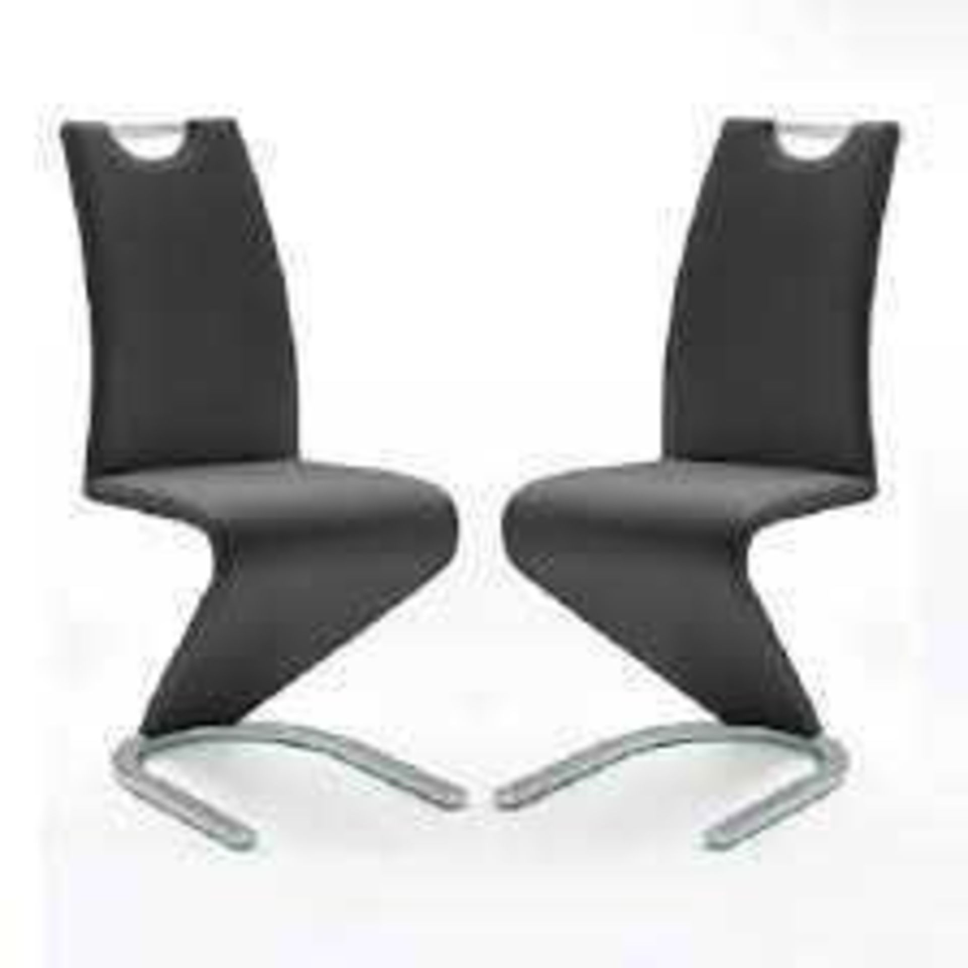 £135 Boxed Amado Z Black Faux Leather Dining Chair