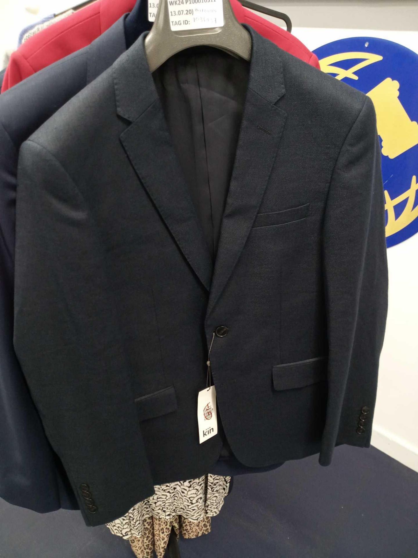 RRP £120 Kin Designer Navy Blue Men'S Suit Jacket 38S