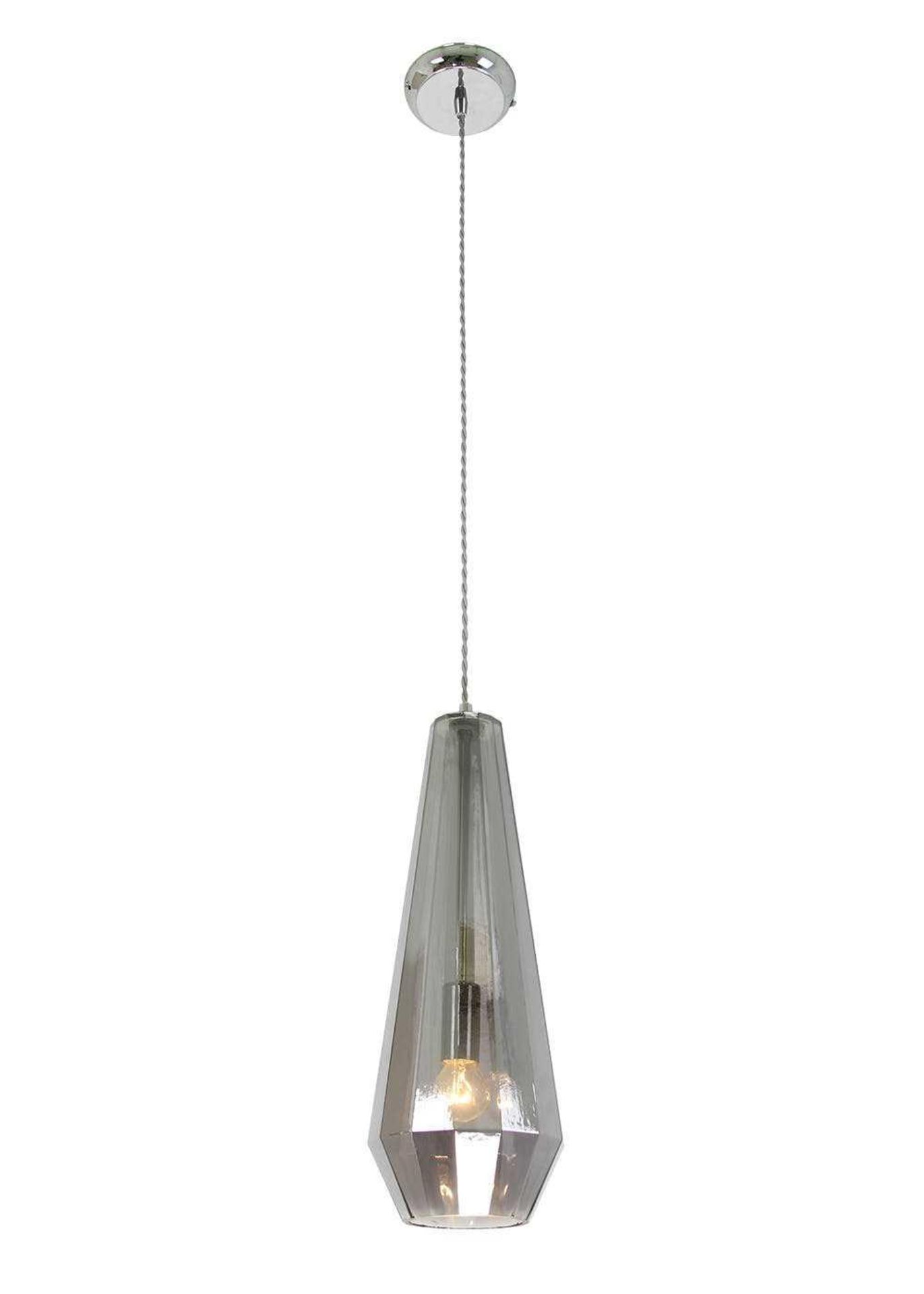 RRP £50 Bot Oslo Smoked Glass Ceiling Light Pendant