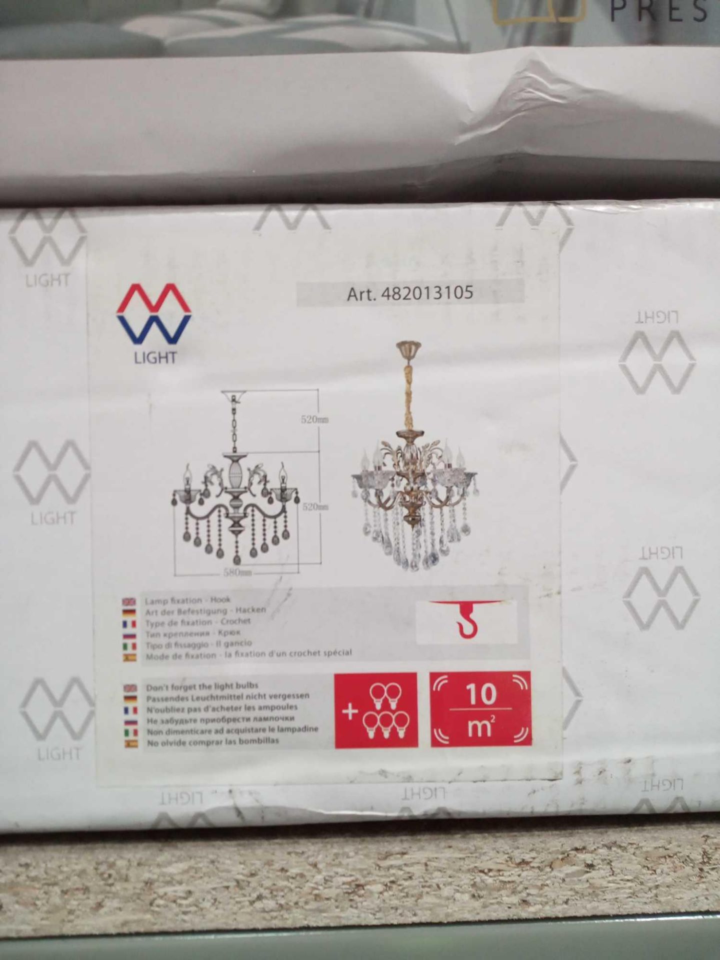 RRP £140.Boxed Mw Crsytal Style Ceiling Light