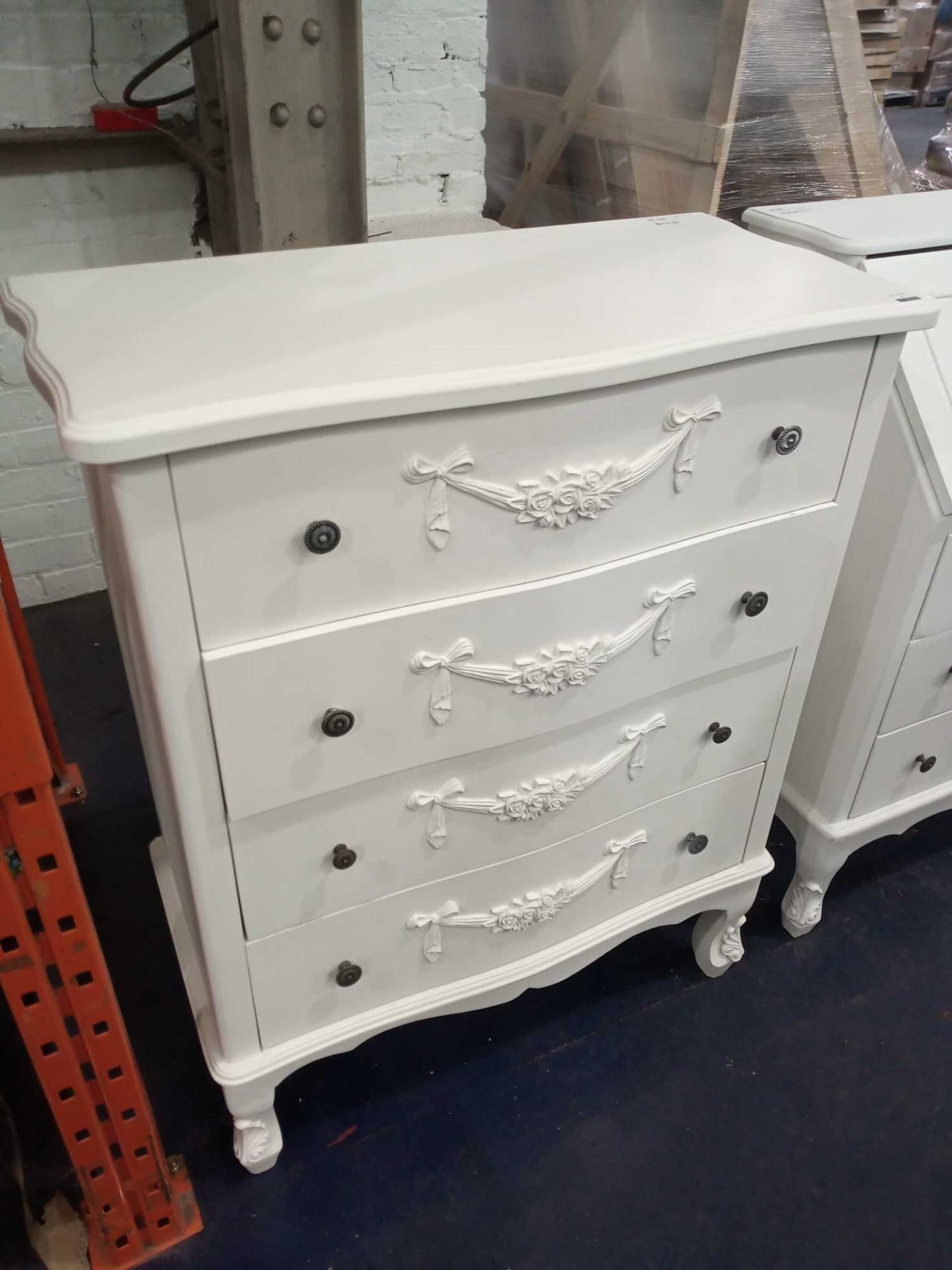 RRP £170 Unboxed Toulouse Chest Of Drawers In White