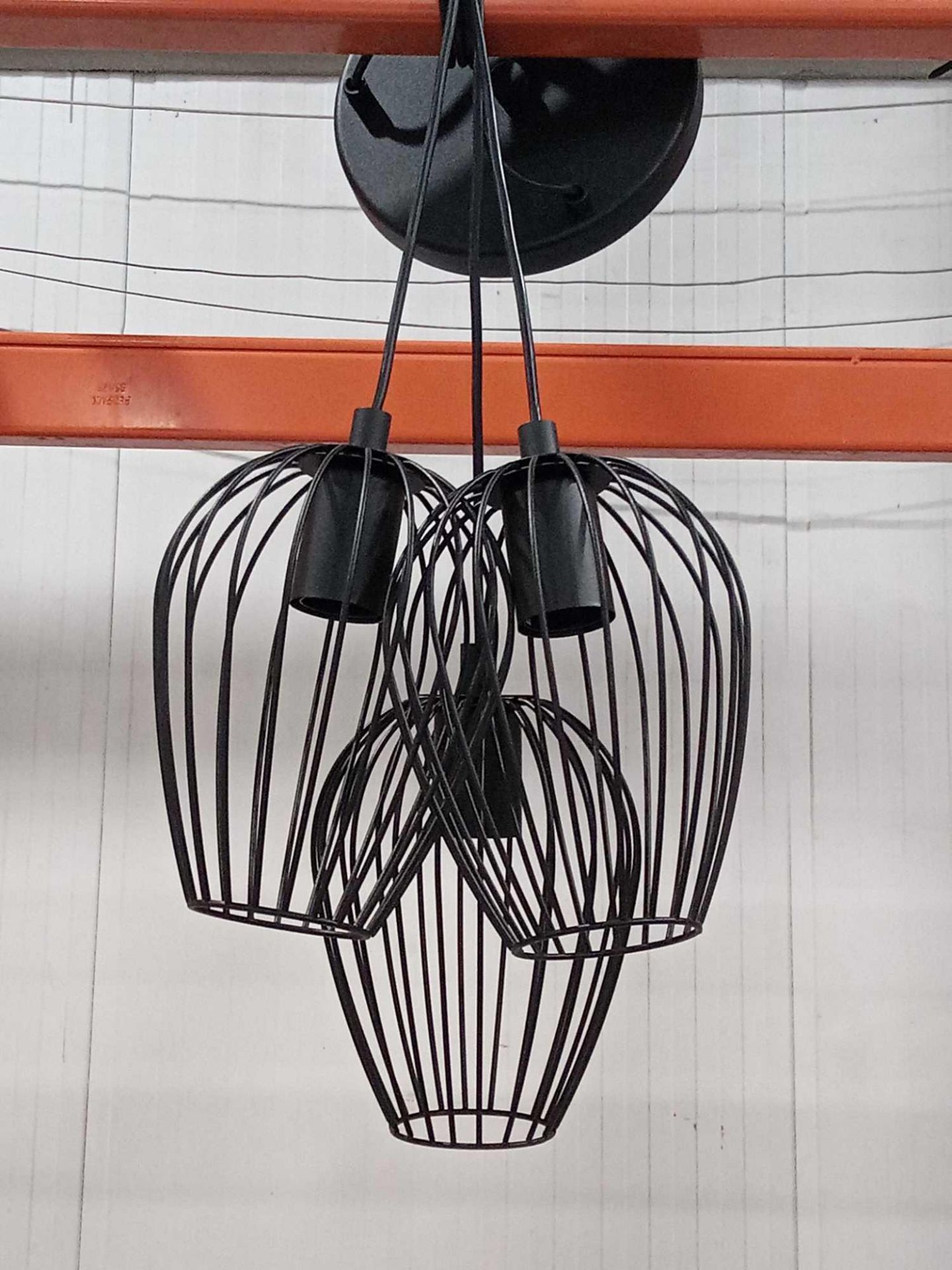 RRP £80 Unboxed 3 Light Black Metal Wired Ceiling Light