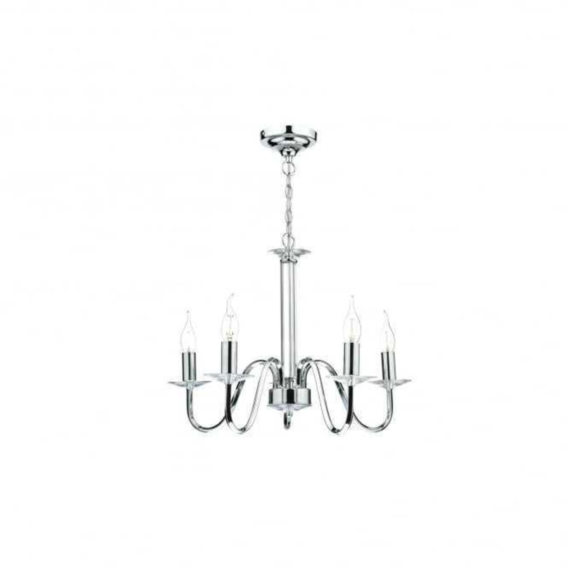 RRP £80 Boxed Pique 5 Light Polished Chrome Clear Crystal