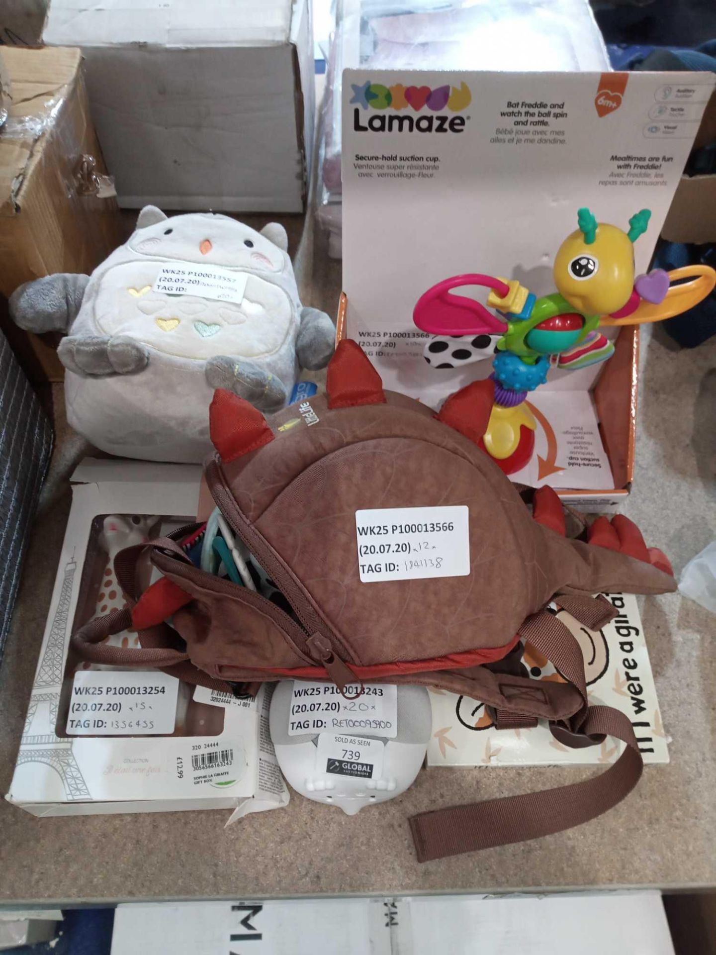 RRP £10-£20 Each Assorted Baby Items To Include Lamaze Bat Freddie And Watch Ball Sophie La Giraffe,