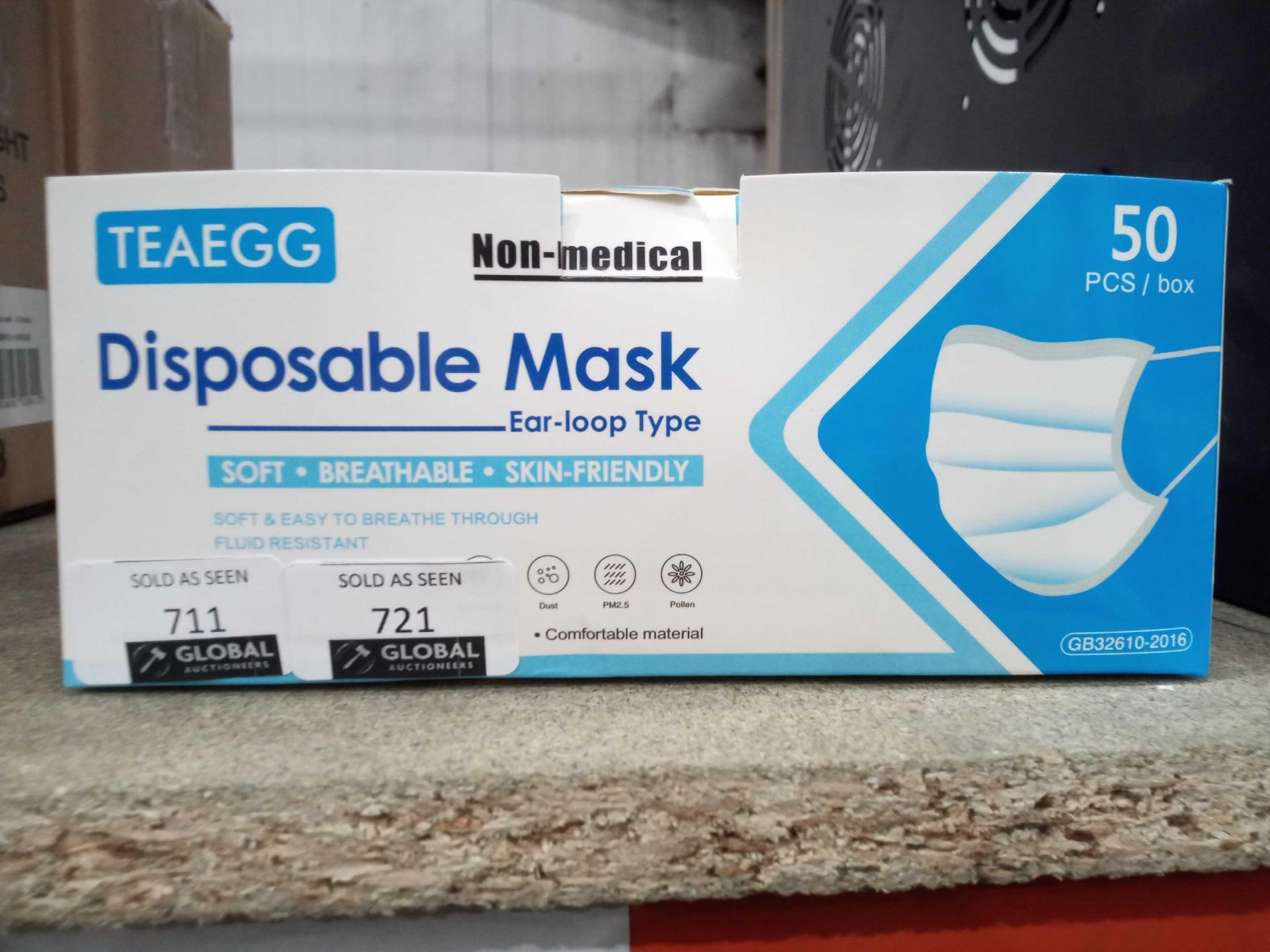 RRP £300.Box To Contain 50 Non-Medical 3 Ply Disposable Soft Breathable Skin Friendly Type Face Mask
