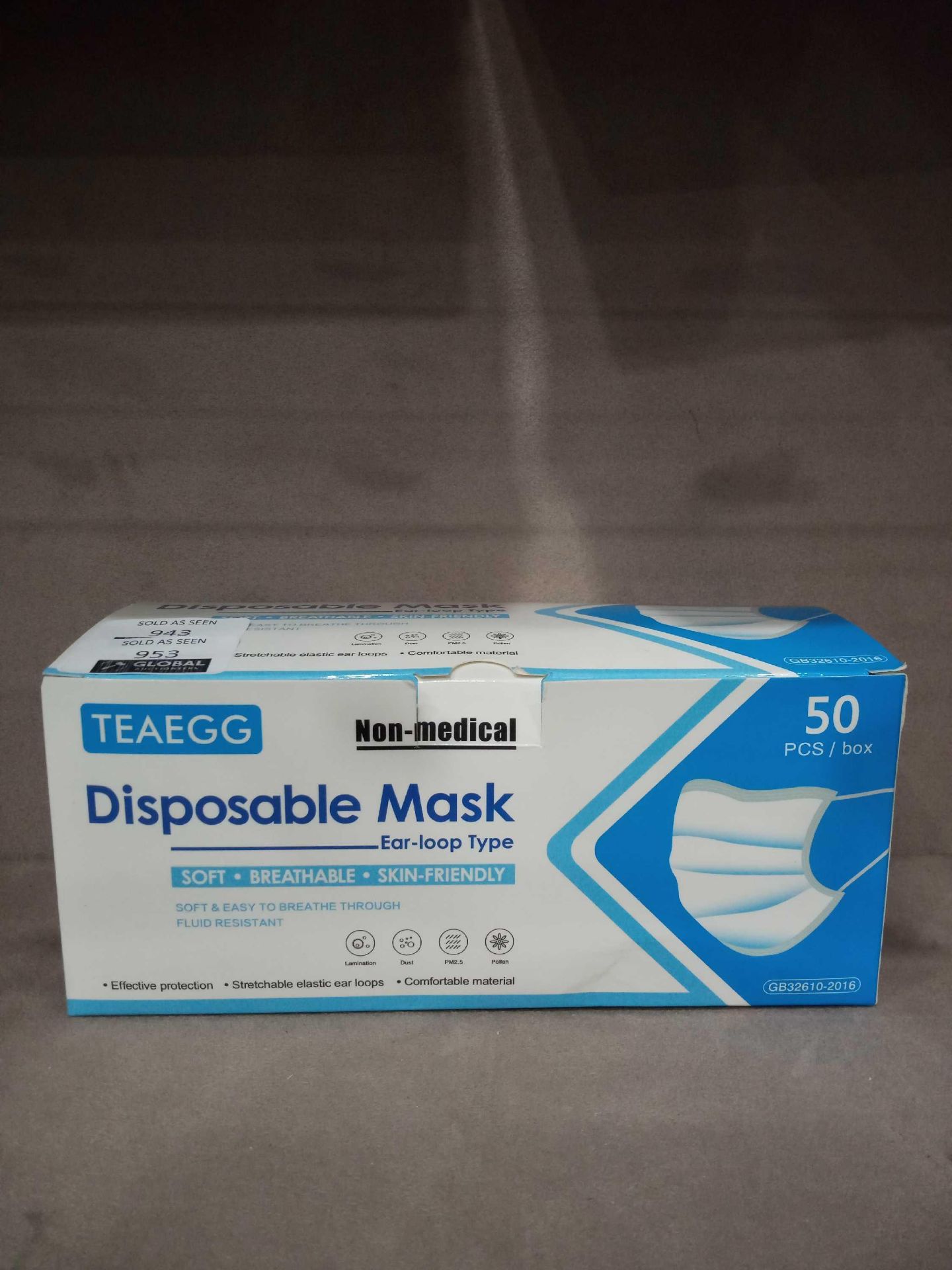 RRP £300 Box To Contain 50 Non Medical 3 Ply Soft Skin Friendly Breathable Disposable Face Mask