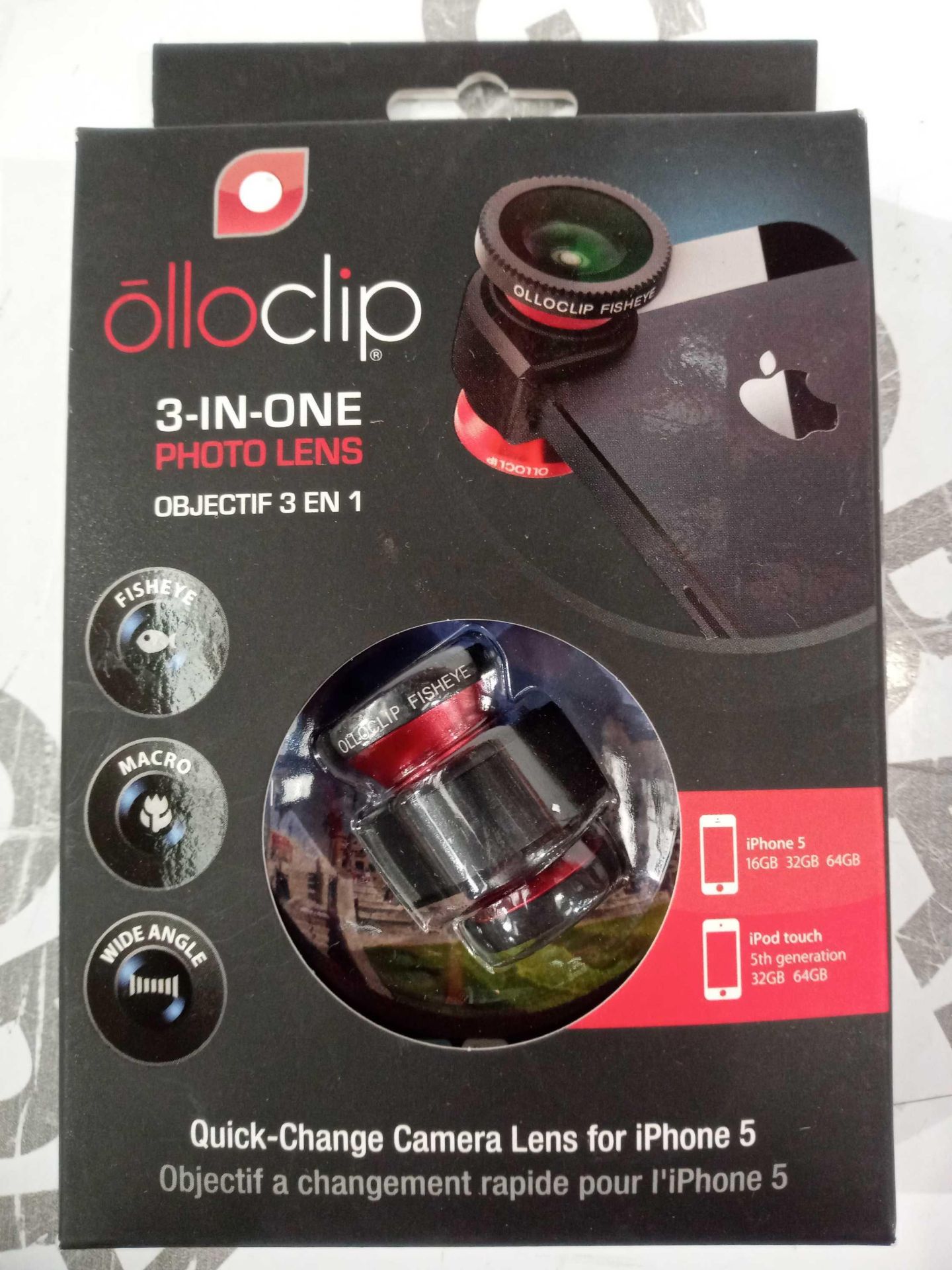 Combined RRP £100. Lot To Contain 5 Boxed Ōlloclip 3 In 1 Photolens For Iphone 5/Ipod Touch 5Th Gen