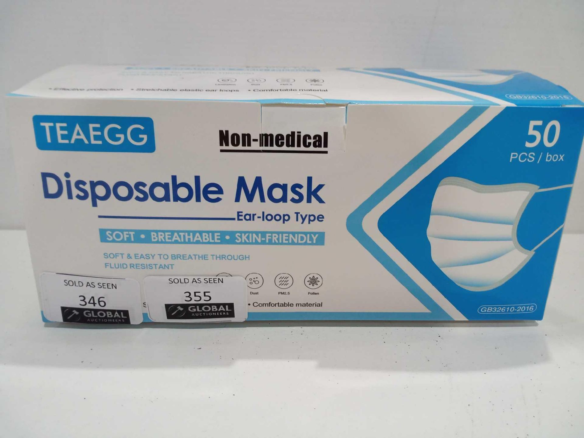 RRP £300 Lot To Contain Ear Loop Type Disposable Mask 3 Ply (Soft,Breathable,Skin Friendly)