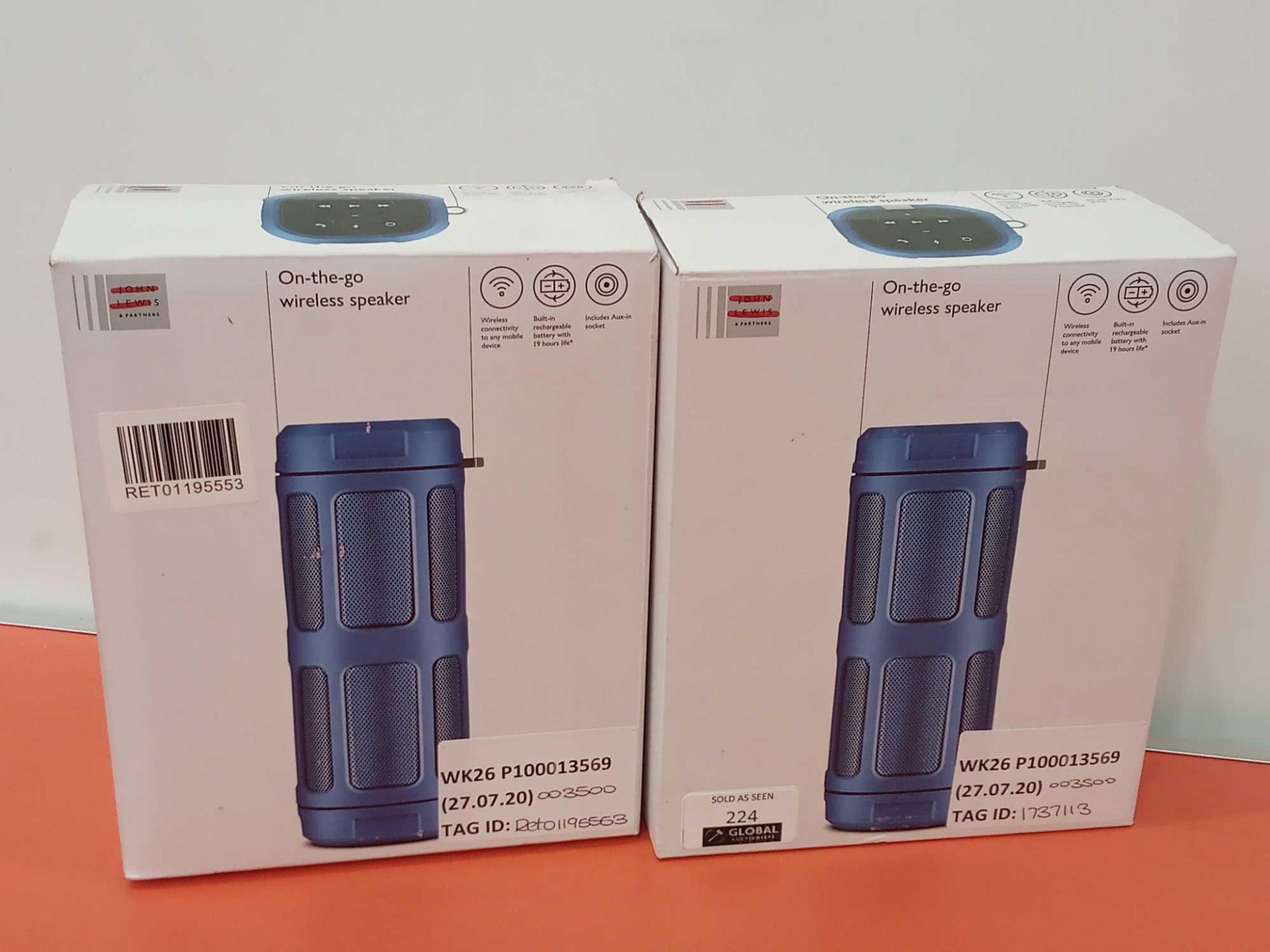 RRP £35 Each Lot To Contain 2 On The Go John Lewis Wireless Speakers - Image 2 of 2