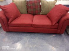 Rrp £700 Dfs Red Scatter Cushioned 3 Seater