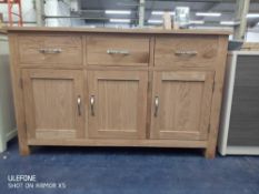 Rrp £500 Solid Wooden 6 Draw Sideboard
