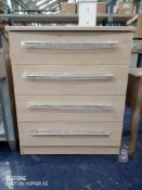 Rrp £150 Wooden 4 Draw Chest Of Drawers