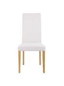 RRP £100 Boxed Lydia Leather Chalk Dining Chair