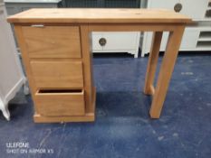 Rrp £170 Wooden 3 Draw Computer Desk