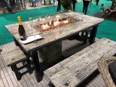 Rrp £2495 Excalibur Fire Pit Table That Looks Like Wood But It'S Concrete Comes With 2 Benches And
