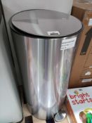 RRP £60 Boxed Round Stainless Steel John Lewis Pedal Bin