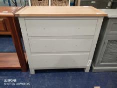 Rrp £150 Bromley 3 Draw Chest Of Drawers
