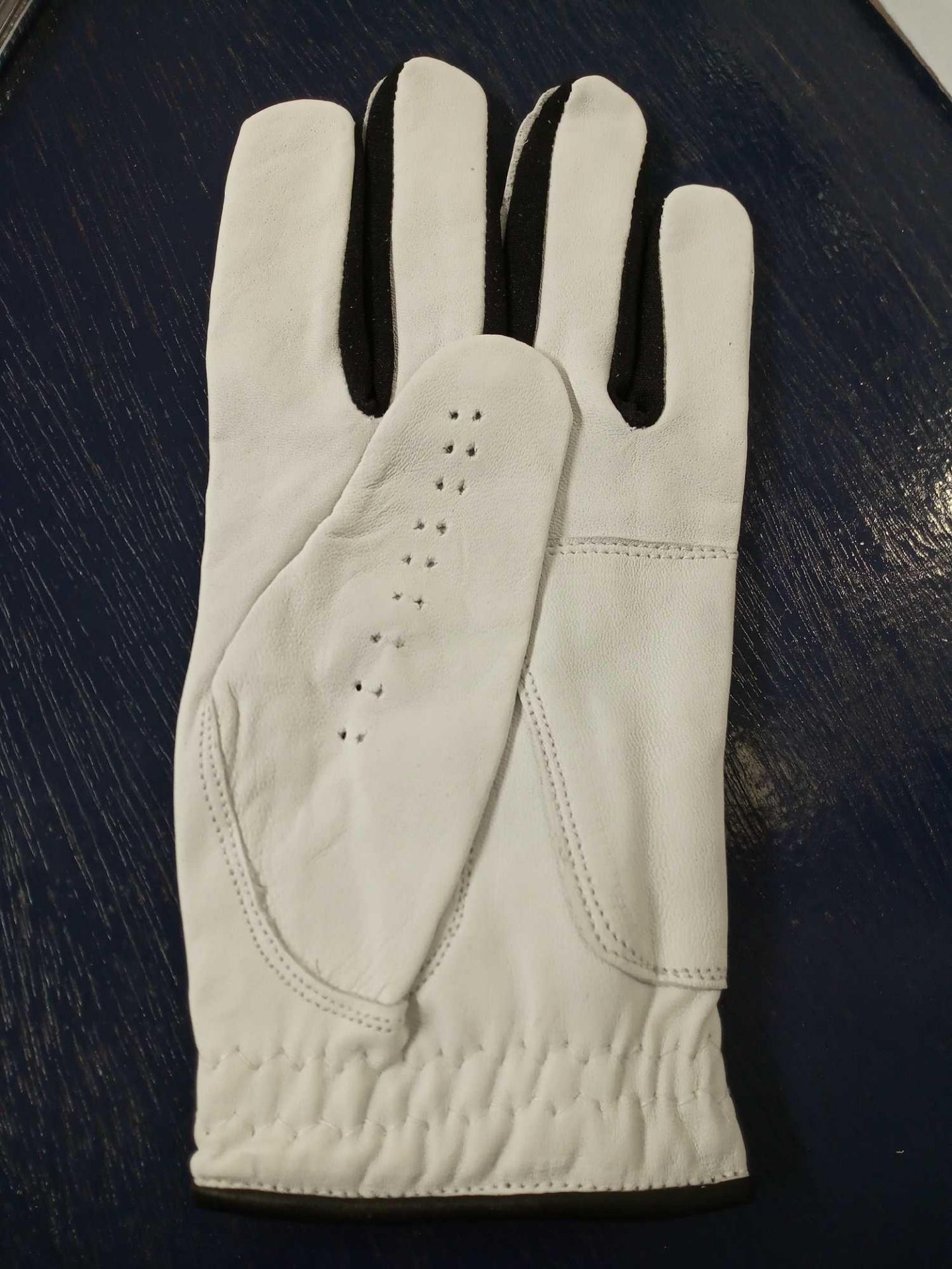 Leather White & Black Golf Glove Xl