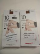 Combined Rrp £10 John Lewis 10 Denier Tights In Tan