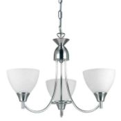 Rrp £100. Boxed Endon Indoor 3 Arm Pendant Ceiling Light Chrome Finish.