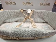 Rrp £120. With Love Designer Moses Basket With Mattress.