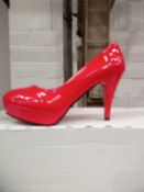 RRP £80. Boxed Red Designer High Heel Women'S Shoes.