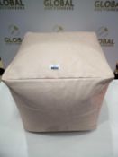 Rrp £70. Unboxed Cubic Leather Pink Pouffe.