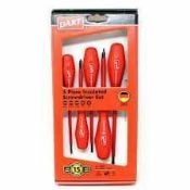 Combined RRP £90. Lot To Contain 3 Boxed 5 Insulated Screwdriver Sets.
