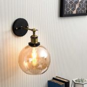 Combined Rrp £80. Lot To Contain 2 Boxed Sheridan Steam Punk Wall Light Glass Shades.