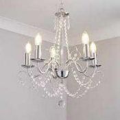 Rrp £150. Boxed 4 Arm E14 Living Room Hanging Chandelier.