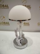 Combined Rrp £100. Lot To Contain 2 Boxed Chrome White Art Deco Touch Table Lamps