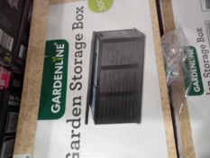 Combined RRP £80. Lot To Contain 2 Boxed Gardenline 300L Garden Storage Boxes - Black.