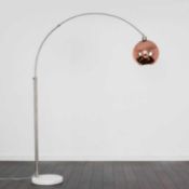 Rrp £120. Boxed Du'Bose Curva Copper Floor Lamp With Cement Base