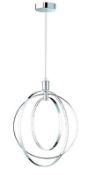 Rrp £90. Boxed Reality Chrome Ceiling Light Pendant.