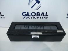 Rrp £85 Boxed Black Leather Watch Box