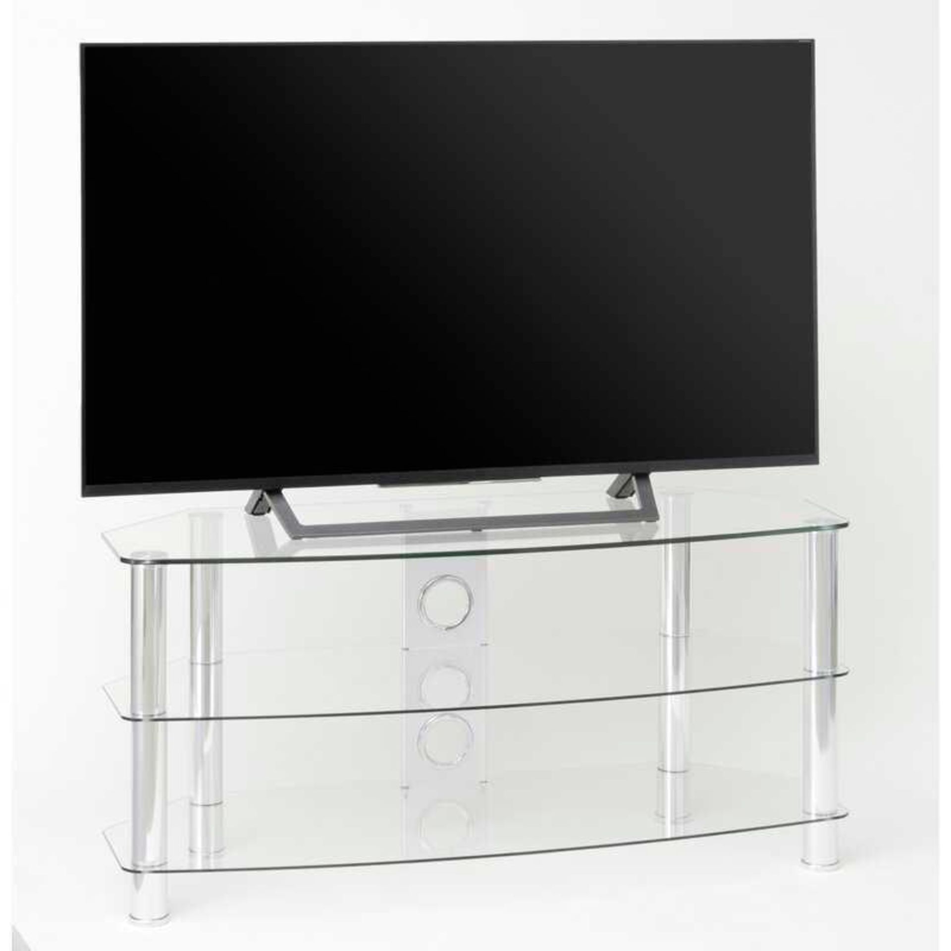 Rrp £100 Clear Glass Tv Stand 55"