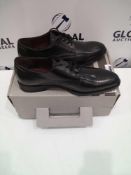 RRP £120 Lewis And Partners Size 7 Zurich Black Leather Plain Derby Shoes