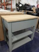 Rrp £350 Grey Wooden And Light Oak Top Bathroom Vanity Units With Single Drawer