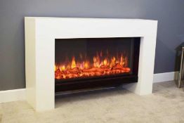 RRP £600 Real Flame Effect Freestanding Designer Fireplace With Surround