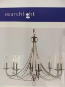 RRP £60 Boxed Maypole 8 Light Ceiling Light By Searchlight In Satin Silver Finish