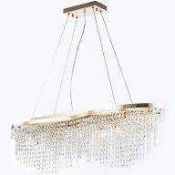 RRP £250 Boxed Maytoni Diamante Crystal Gold Ceiling Light