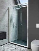 RRP £300 Boxed Atlas 1400 Slider Clean Plus Single Side Chrome Finish Shower Door