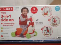 RRP £60 Boxed Skip Hop Zoo Three In One Ride On Lights Sounds And Melodies Convertible Ride Along To