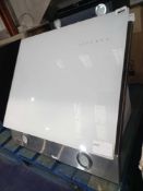 RRP £120 Ubdahh60W 60Cm Angled White Glass And Stainless Steel Extraction Cooker Hood With Integrate